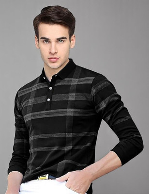 Autna Printed Men Polo Neck Grey T-Shirt