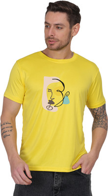 Skill IT Services Printed Men Round Neck Yellow T-Shirt