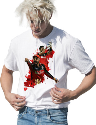 Ashu Fashions Graphic Print Men Round Neck White T-Shirt