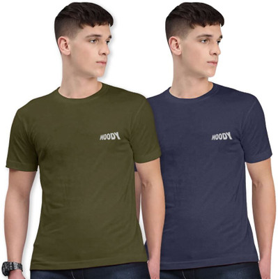 ON TREND Solid Men Crew Neck Black, Grey T-Shirt