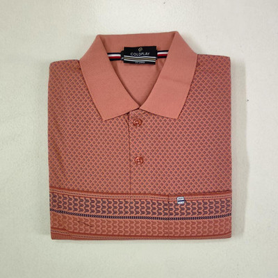 COLORTRAIT Solid, Striped Men Polo Neck Red T-Shirt