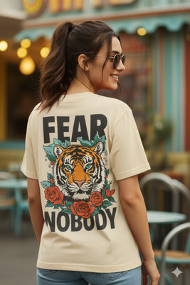 SZN Solid Women Round Neck Beige T-Shirt