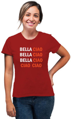 SmarTee Street Printed Women Round Neck Red T-Shirt