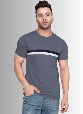 HEATHEX Printed Men Round Neck Blue T-Shirt