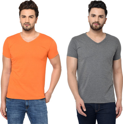 Tresna Fab Solid Men V Neck Multicolor T-Shirt
