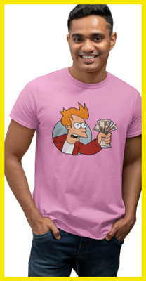 Streetfluencer Graphic Print Men Round Neck Pink T-Shirt