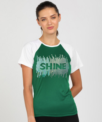 SHASHVI Typography Women Round Neck Green T-Shirt