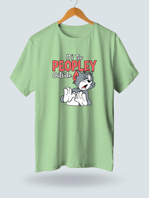 Jack Paris Printed, Typography Men Round Neck Light Green T-Shirt
