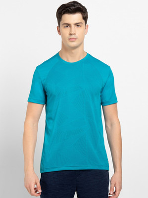 JOCKEY Self Design Men Round Neck Green T-Shirt