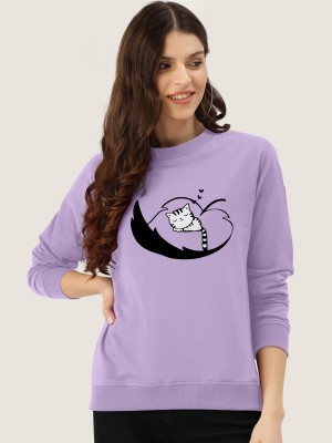 ZentWorld Printed Women Round Neck Purple T-Shirt