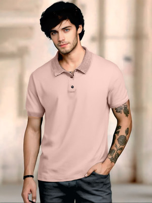 JUST ROAR Solid Men Polo Neck Multicolor T-Shirt