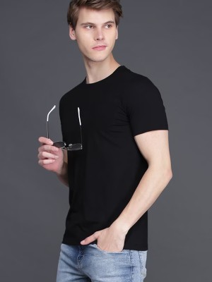 London Crew Solid Men Round Neck Black T-Shirt