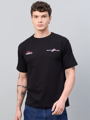 98 Degree North Printed Men Round Neck Black T-Shirt
