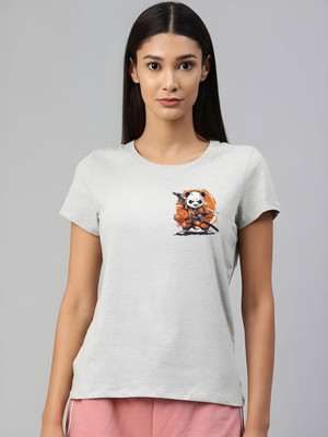 SZN Graphic Print Women Round Neck Grey T-Shirt