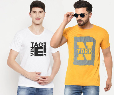 GLOBAL NOMAD Graphic Print Men Round Neck Multicolor T-Shirt