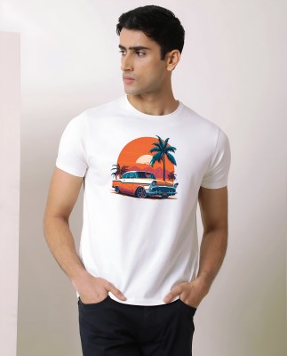 Jack Paris Printed Men Round Neck White T-Shirt