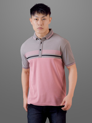 INVICTUS Colorblock Men Polo Neck Pink T-Shirt