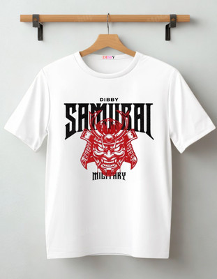 DIBBY Printed Men Round Neck White T-Shirt