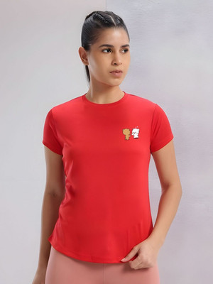 SZN Graphic Print Women Round Neck Red T-Shirt