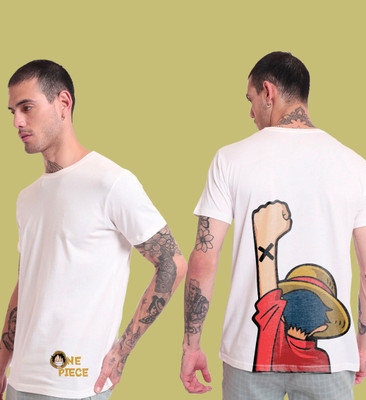 KLIZEN Printed Men Round Neck White T-Shirt