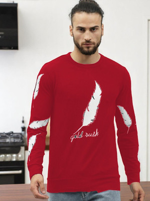 FASHIUM Printed Men Round Neck Red T-Shirt