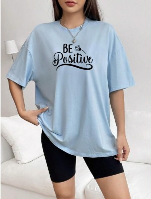 MAJESTIC FASHION Printed Women Polo Neck Blue T-Shirt