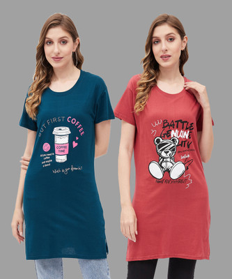 DreamBe Women Nightshirts(Multicolor)