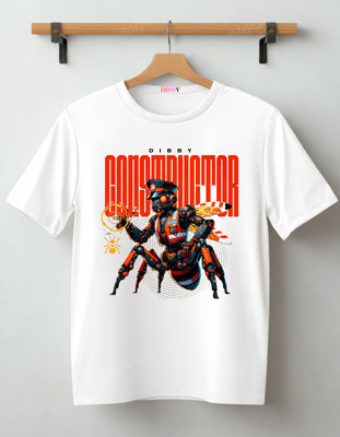 DIBBY Graphic Print Men Round Neck White T-Shirt