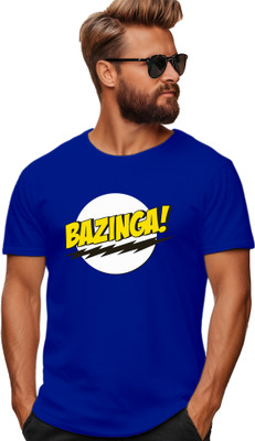 Roach Printed Men Round Neck Blue T-Shirt