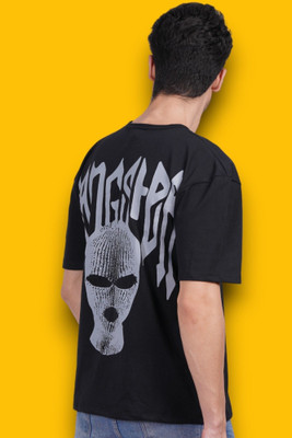 Styvibe Printed Men Round Neck Black T-Shirt