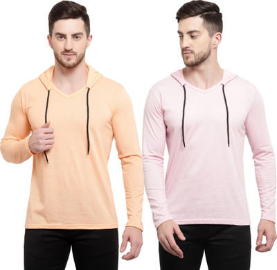 Tresna Trending Solid Men Hooded Neck Multicolor T-Shirt