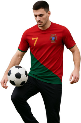 teky Printed Men Round Neck Red T-Shirt