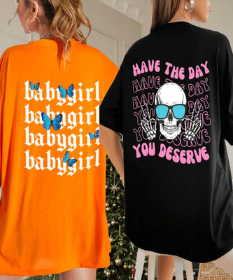 SILVANUS Printed Women Round Neck Multicolor T-Shirt