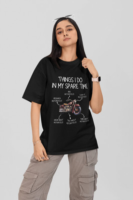 Stylewill Graphic Print Women Round Neck Black T-Shirt