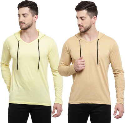 Tresna Fab Solid Men Hooded Neck Multicolor T-Shirt
