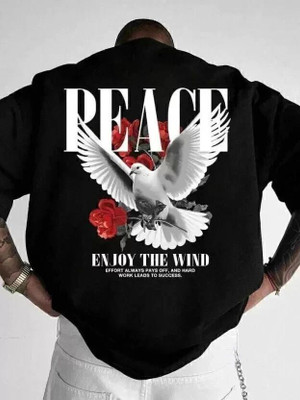 annnackel Graphic Print Men Round Neck Black T-Shirt