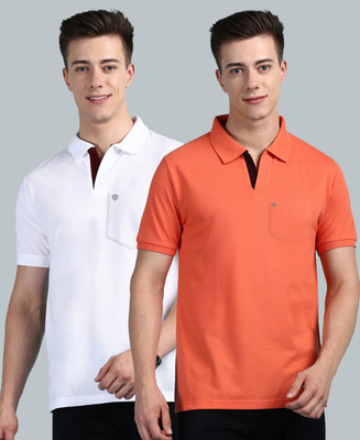 LUX cozi Solid Men Polo Neck Multicolor T-Shirt
