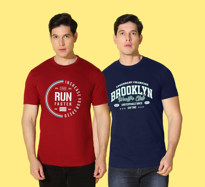 WOOSTRO Typography Men Round Neck Multicolor T-Shirt