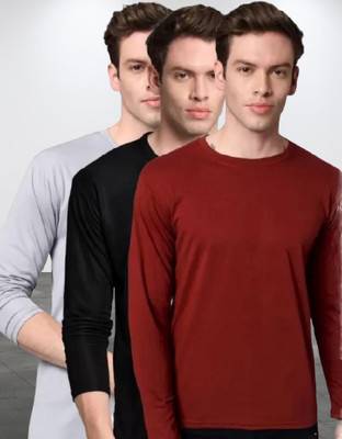 SM SHAYAM CREATION Solid Men Round Neck Multicolor T-Shirt