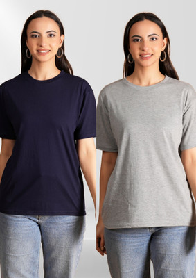 BELWELL Solid Women Round Neck Multicolor T-Shirt