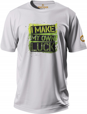 Enciger Printed Men Round Neck Grey T-Shirt
