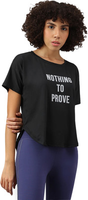 MKH Graphic Print Women Crew Neck Black T-Shirt