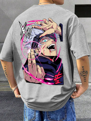 TeeBrozz Graphic Print Men Round Neck Grey T-Shirt