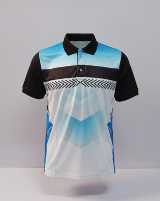 lookswala Printed Men Polo Neck Multicolor T-Shirt