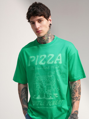 HIGHLANDER Printed Men Round Neck Green T-Shirt