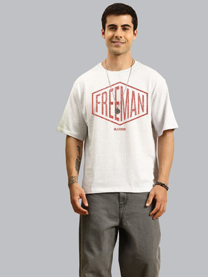 R.Code by The Roadster Life Co. Graphic Print Men Round Neck White T-Shirt