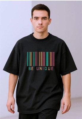 goodsign Typography Men Round Neck Black T-Shirt