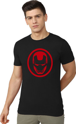 RULEDBYSUN Superhero Men Round Neck Black T-Shirt