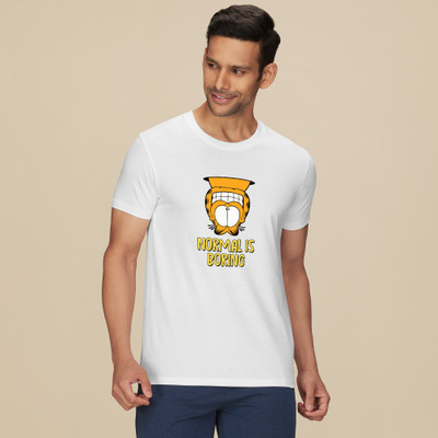 JP Creation Printed Men Round Neck White T-Shirt