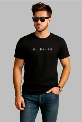 UrGear Typography Men Round Neck Black T-Shirt